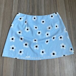 Princess Polly Light Blue Floral Mini Skirt